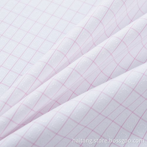 Check Microfiber fabric Uniform Fabric Sedate Shirt Textile